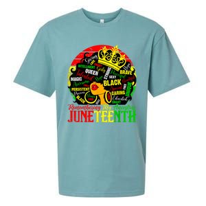 Remembering My Ancestors Juneteenth Celebrate Black Women Sueded Cloud Jersey T-Shirt