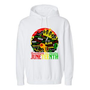 Remembering My Ancestors Juneteenth Celebrate Black Women Garment-Dyed Fleece Hoodie