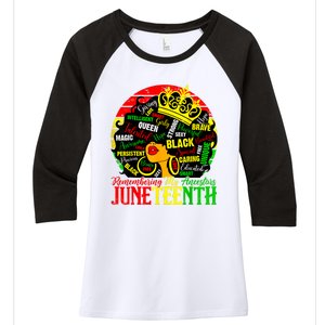 Remembering My Ancestors Juneteenth Celebrate Black Women Women's Tri-Blend 3/4-Sleeve Raglan Shirt