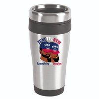 Remembering My Ancestors Juneteenth flag blue red white 16oz Travel Tumbler