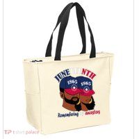 Remembering My Ancestors Juneteenth flag blue red white Zip Tote Bag