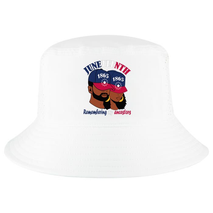 Remembering My Ancestors Juneteenth flag blue red white Cool Comfort Performance Bucket Hat