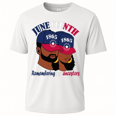 Remembering My Ancestors Juneteenth flag blue red white Performance Shirt