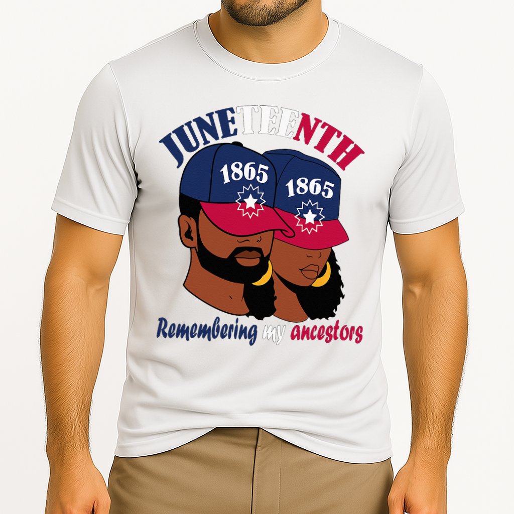 Remembering My Ancestors Juneteenth flag blue red white Performance Shirt