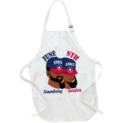 Remembering My Ancestors Juneteenth flag blue red white Apron