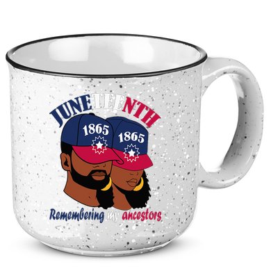 Remembering My Ancestors Juneteenth flag blue red white 15oz Campfire Ceramic Mug