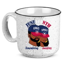 Remembering My Ancestors Juneteenth flag blue red white 15oz Campfire Ceramic Mug