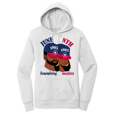 Remembering My Ancestors Juneteenth flag blue red white Women's Pullover Hoodie