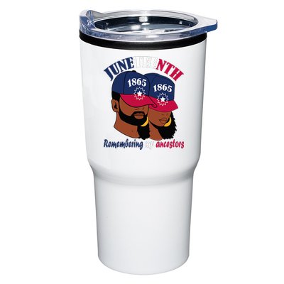 Remembering My Ancestors Juneteenth flag blue red white Tumbler