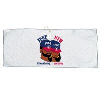 Remembering My Ancestors Juneteenth flag blue red white Large Microfiber Waffle Golf Towel