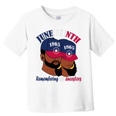 Remembering My Ancestors Juneteenth flag blue red white Toddler T-Shirt