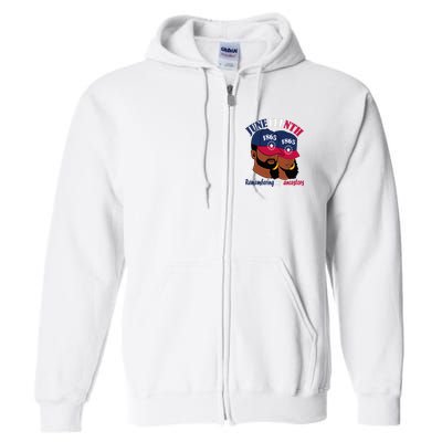 Remembering My Ancestors Juneteenth flag blue red white Full Zip Hoodie