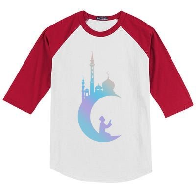 Ramadan Muslim Allah Islam Kareem Mubarak Mosque God Symbol Cool Gift Kids Colorblock Raglan Jersey