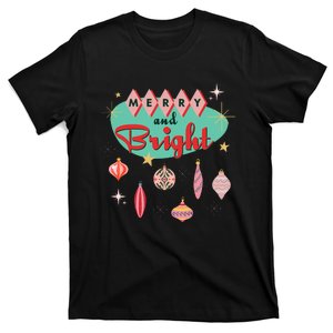 Retro Merry and Bright Mid-Century Modern Christmas Ornament T-Shirt