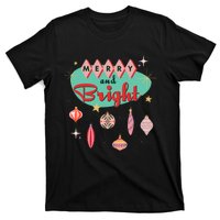 Retro Merry and Bright Mid-Century Modern Christmas Ornament T-Shirt