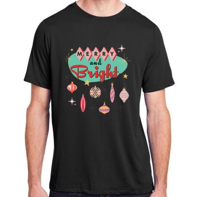 Retro Merry and Bright Mid-Century Modern Christmas Ornament Adult ChromaSoft Performance T-Shirt