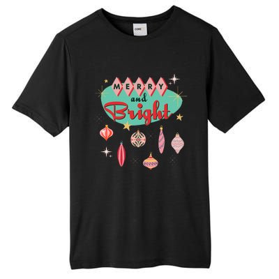 Retro Merry and Bright Mid-Century Modern Christmas Ornament Tall Fusion ChromaSoft Performance T-Shirt