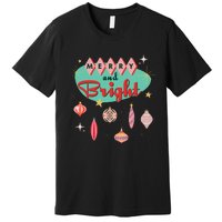 Retro Merry and Bright Mid-Century Modern Christmas Ornament Premium T-Shirt