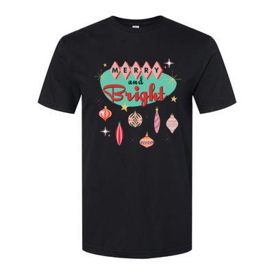 Retro Merry and Bright Mid-Century Modern Christmas Ornament Softstyle CVC T-Shirt