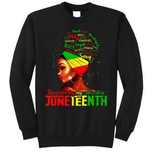 Remembering My Ancestors Juneteenth Celebrate Black Wo Sweatshirt