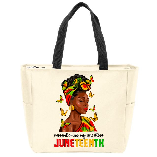 Remembering My Ancestors Juneteenth Celebrate Black Women Zip Tote Bag