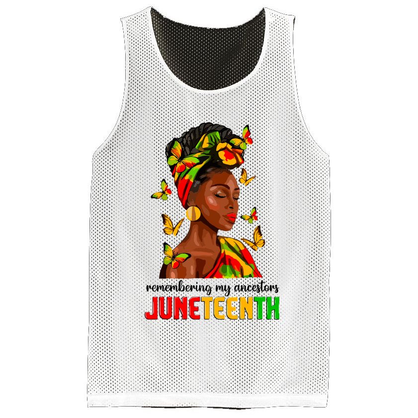 Remembering My Ancestors Juneteenth Celebrate Black Women Mesh Reversible Basketball Jersey Tank