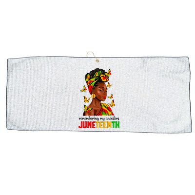 Remembering My Ancestors Juneteenth Celebrate Black Women Large Microfiber Waffle Golf Towel