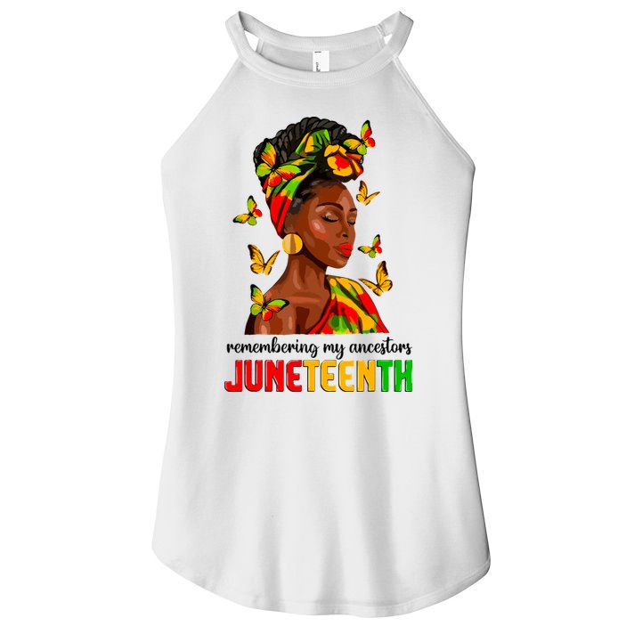 Remembering My Ancestors Juneteenth Celebrate Black Women Women's Perfect Tri Rocker Tank