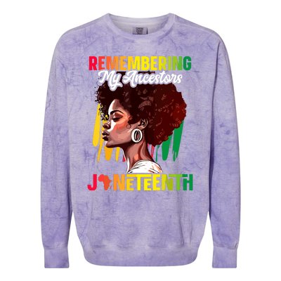 Remembering My Ancestors Black History Juneteenth Colorblast Crewneck Sweatshirt