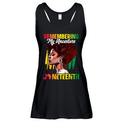 Remembering My Ancestors Black History Juneteenth Ladies Essential Flowy Tank