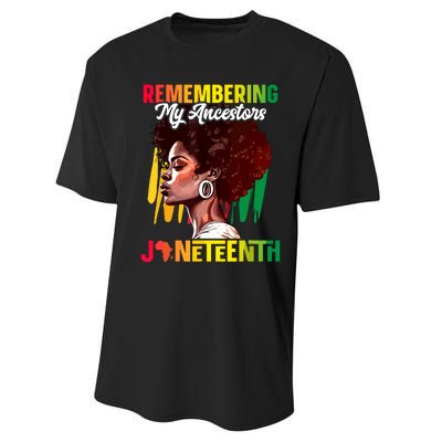 Remembering My Ancestors Black History Juneteenth Performance Sprint T-Shirt