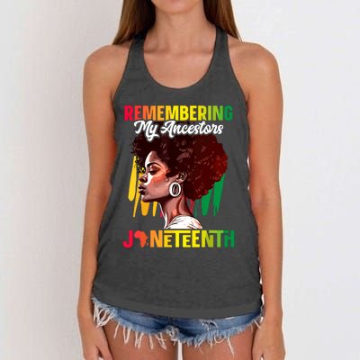 Remembering My Ancestors Black History Juneteenth Women's Knotted Racerback Tank