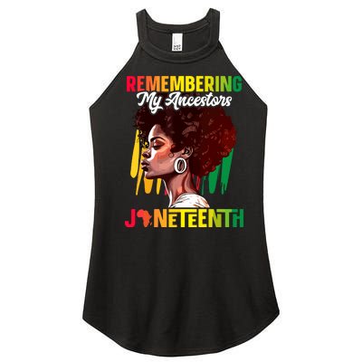 Remembering My Ancestors Black History Juneteenth Women’s Perfect Tri Rocker Tank