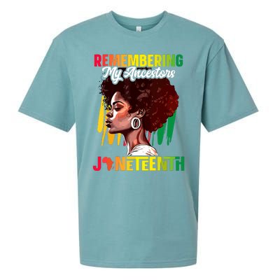 Remembering My Ancestors Black History Juneteenth Sueded Cloud Jersey T-Shirt