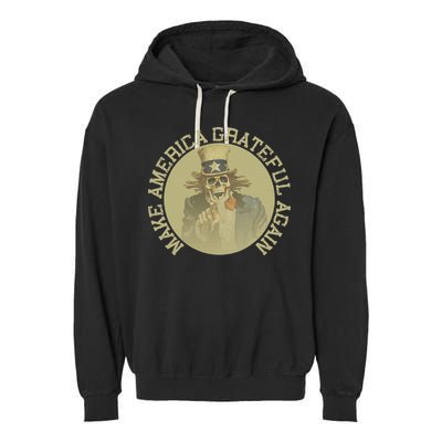 Retro Make America Grateful Again Vintage Uncle Sam Garment-Dyed Fleece Hoodie