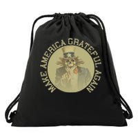 Retro Make America Grateful Again Vintage Uncle Sam Drawstring Bag