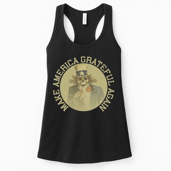 Retro Make America Grateful Again Vintage Uncle Sam Womens Tank Top