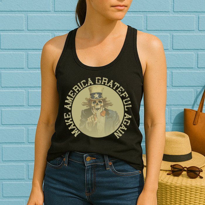Retro Make America Grateful Again Vintage Uncle Sam Womens Tank Top