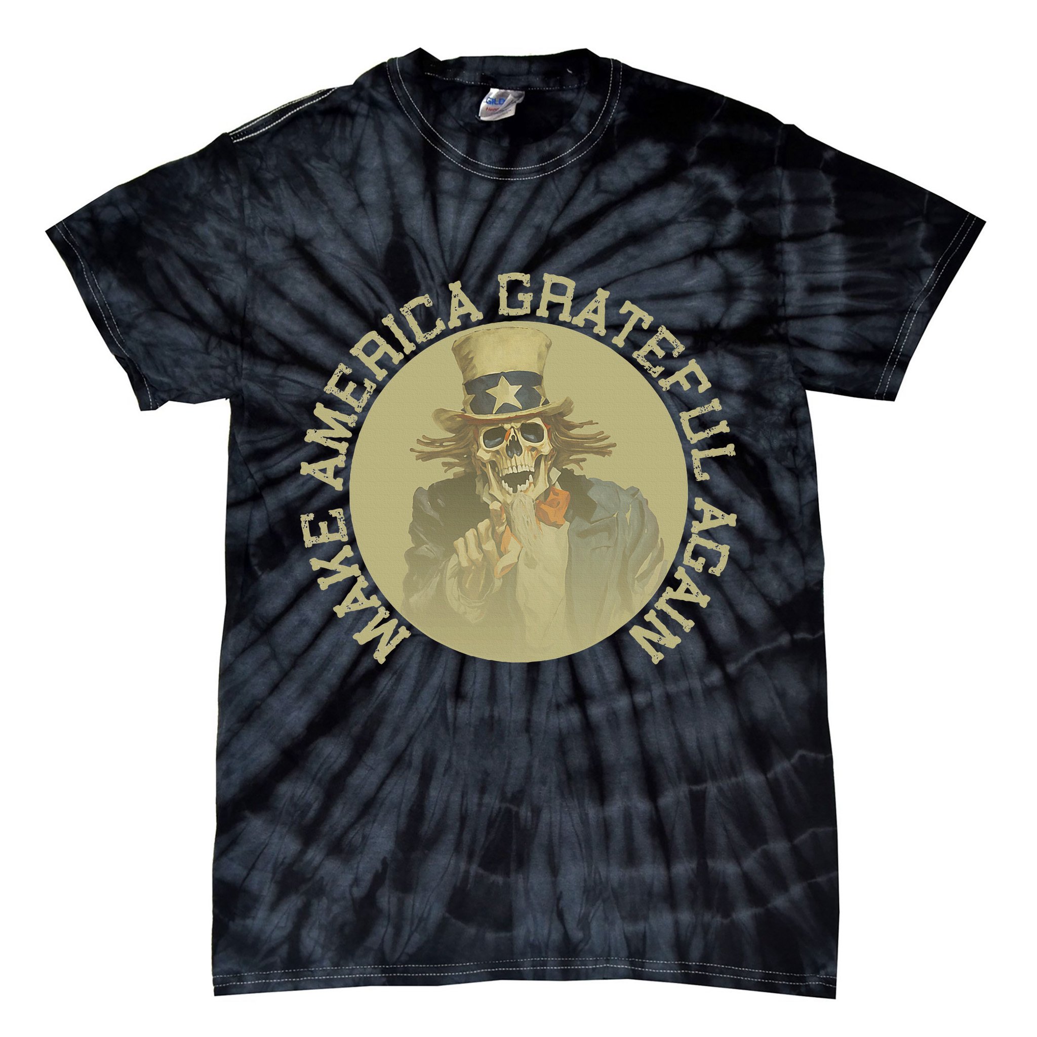 Retro Make America Grateful Again Vintage Uncle Sam Tie-Dye T-Shirt