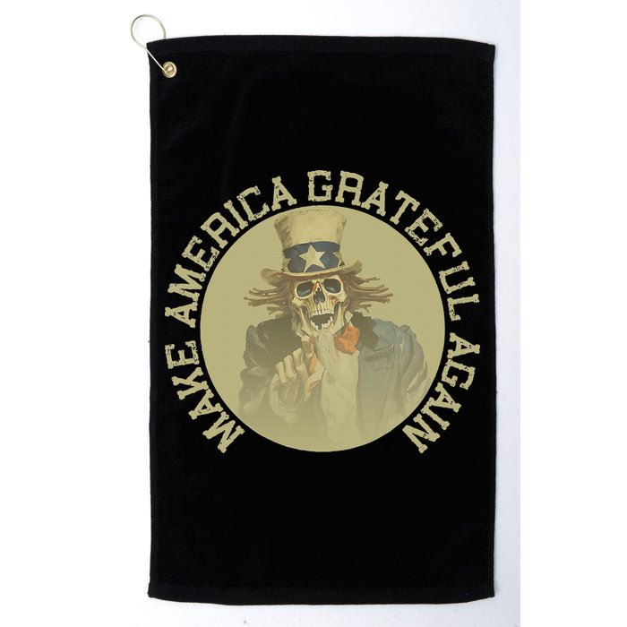 Retro Make America Grateful Again Vintage Uncle Sam Golf Towel