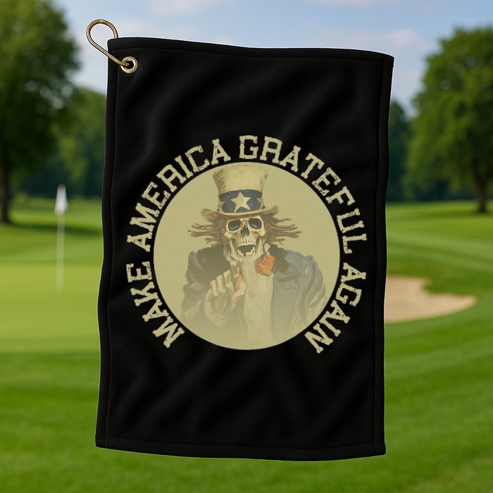 Retro Make America Grateful Again Vintage Uncle Sam Golf Towel