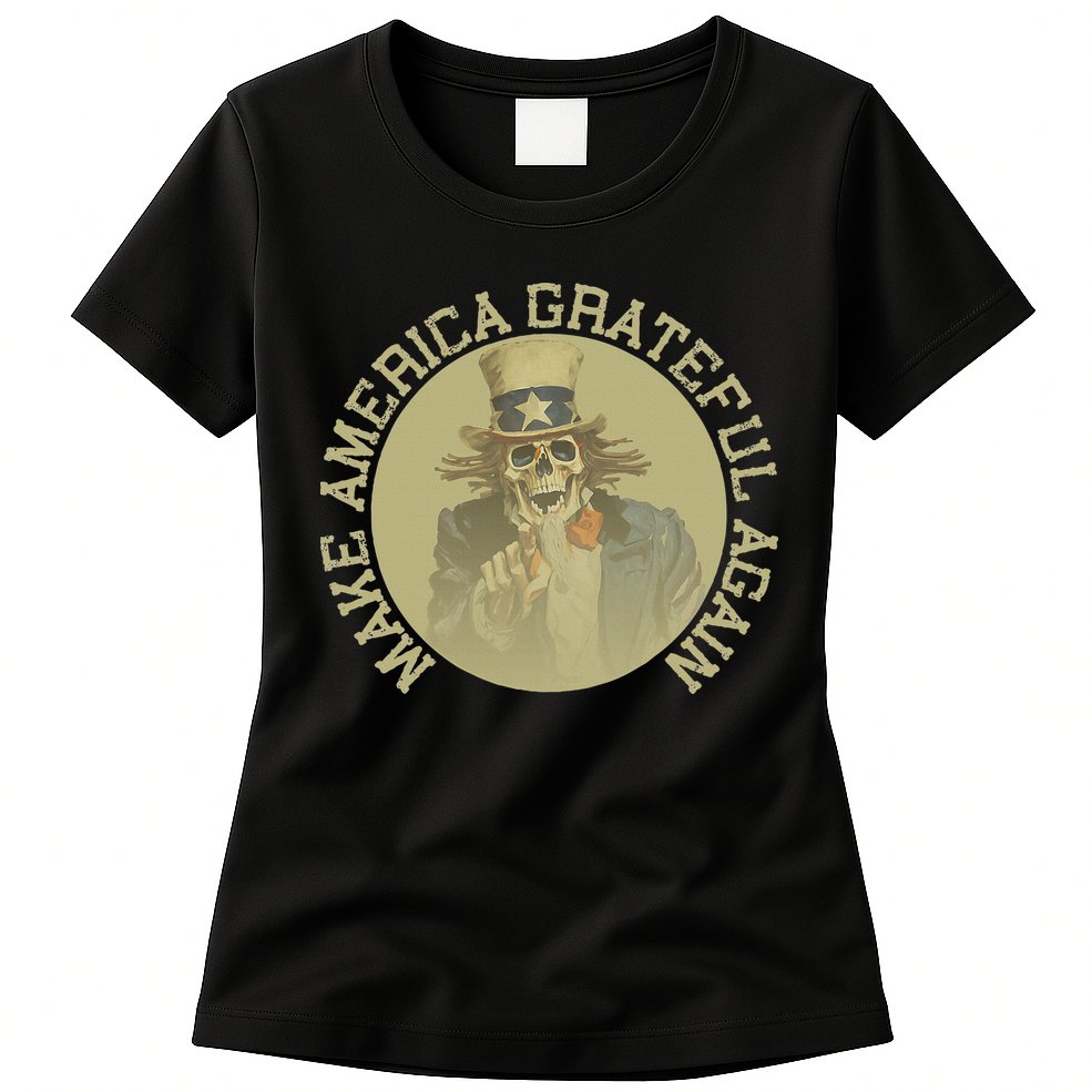 Retro Make America Grateful Again Vintage Uncle Sam Womens T-Shirt