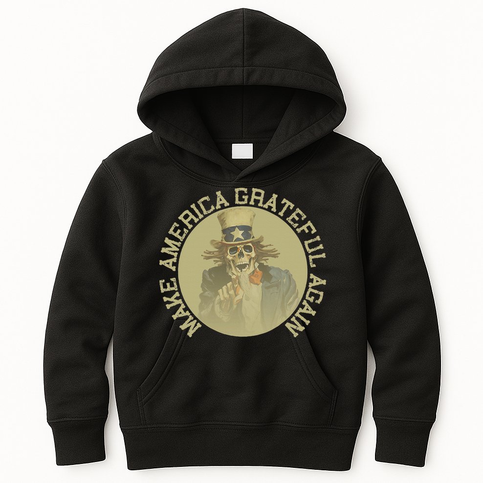 Retro Make America Grateful Again Vintage Uncle Sam Kids Hoodie
