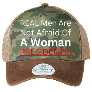 Real Man Are Not Afraid Of A Woman President Legacy Tie Dye Trucker Hat