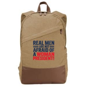 Real M.E.N. Are Not Afraid Of A Woman President Cotton Canvas Backpack