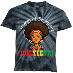 Remembering My Ancestors Juneteenth Black Freedom Kids Tie-Dye T-Shirt