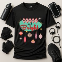 Retro Merry And Bright Mid Century Modern Christmas Ornament Performance Shirt