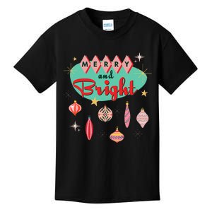 Retro Merry And Bright Mid Century Modern Christmas Ornament Kids T-Shirt