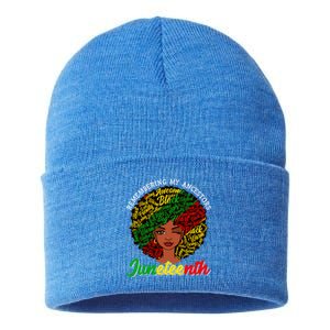 Remembering My Ancestors Juneteenth Black African Gift Sustainable Knit Beanie