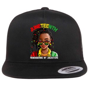 Remembering My Ancestors Juneteenth Celebrate Black Pride Women Flat Bill Trucker Hat